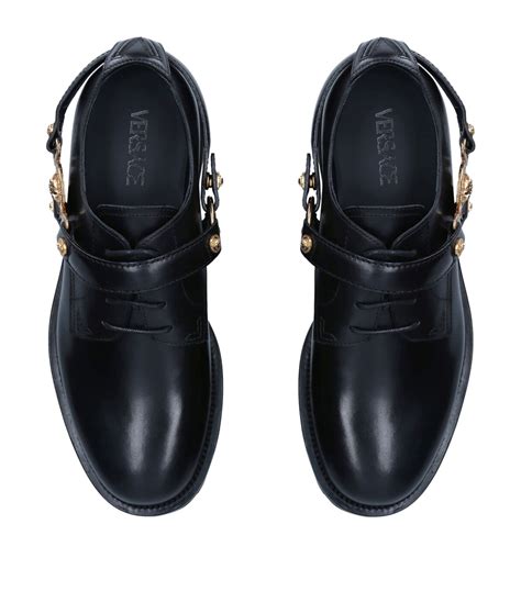 versace black leather oxford shoes|Mens Versace black Leather Biggie Lace Up Oxford Shoes.